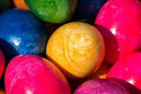 colored easter eggs close-up