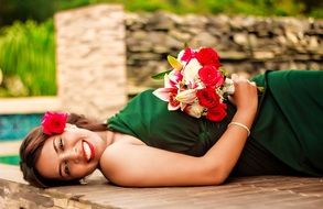 happy bride in dominican republic