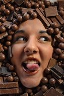 face in chocolates