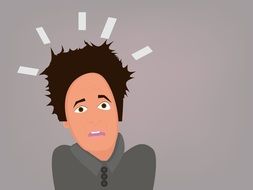 drawing of a man in fear