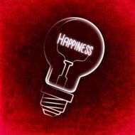 light bulb on red background