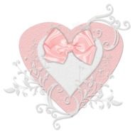 pink heart with bow tie drawing