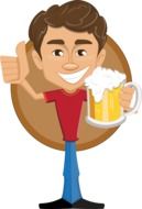 graphic image of a young man with a beer