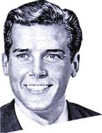 Happy caucasian Man, Vintage drawing