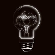 valentine's card with light bulb