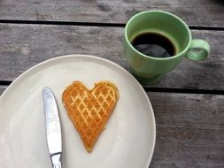 heart waffle for breakfast