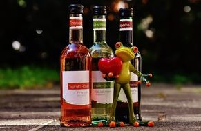 ceramic Frog with Wine Drink