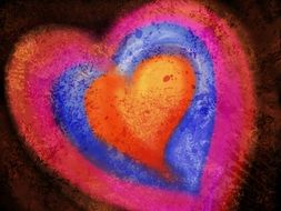 colorful heart as a symbol of romance