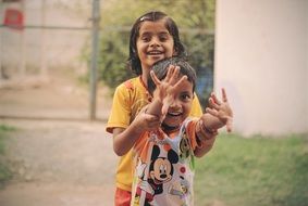 happy indian children