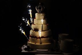 Wedding Cake with fireworks