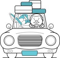 Car Travel drawing