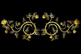 golden ornament with roses