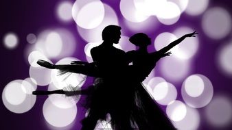 Silhouette Dance Love drawing