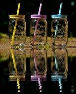 colorful Drinking Glasses with Mirrorings