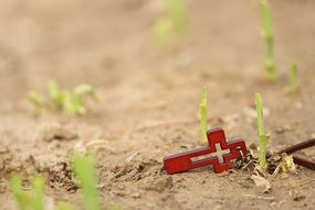 red cross on the ground