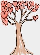 draw tree with hearts