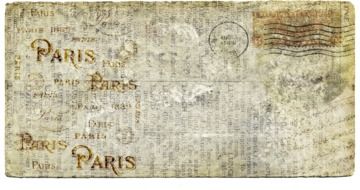 vintage letter to Paris with postage stamp