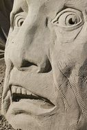 sculpture of scared face