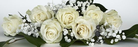 beautiful bouquet with white roses