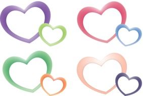 multicolored hearts on a white background for valentines day