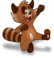 happy raccoon as a graphic image