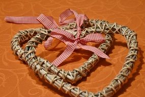 romantic decorative wicker hearts