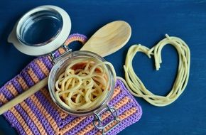 Italian Spaghetti in shape of Heart