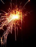 sparkler in the sky as a symbol of the holiday