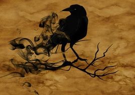 graphic image of the mystical crow