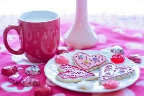 pink Valentine cookies