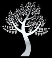 metallic tree silhouette