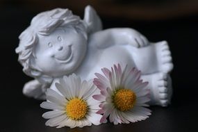 guardian angel with daisies