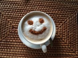 Smiling coffe in morning