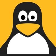 cartooned penguin on yellow background