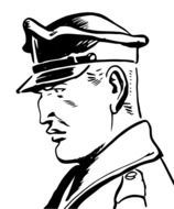 Policeman Retro Hat drawing