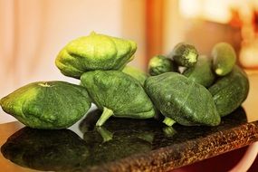 Green organic grown squashes