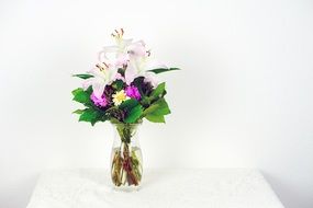 pink and green flowers bouquet