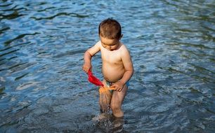 Child on Pool water