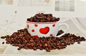 coffee beans in a cup