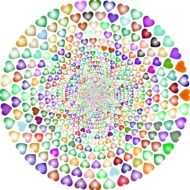 pattern with colorful hearts