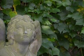 stone statue in the cemetery in Potsdam