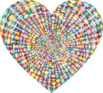 prismatic iridescent heart on the white background