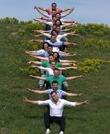 joke of friends among nature