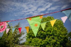 festive colored flags