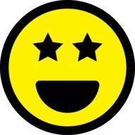 smiling emoticon with stars instead of eyes
