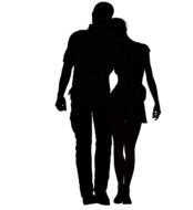 silhouette of a romantic couple