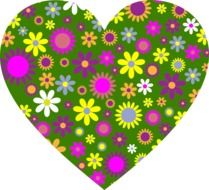 isolated floral heart