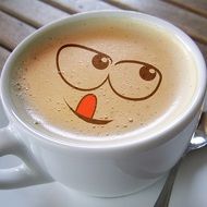 emoticon on the coffee foam