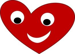 Red Heart Valentine cartoon drawing