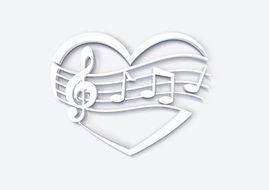 Heart Music Clef drawing